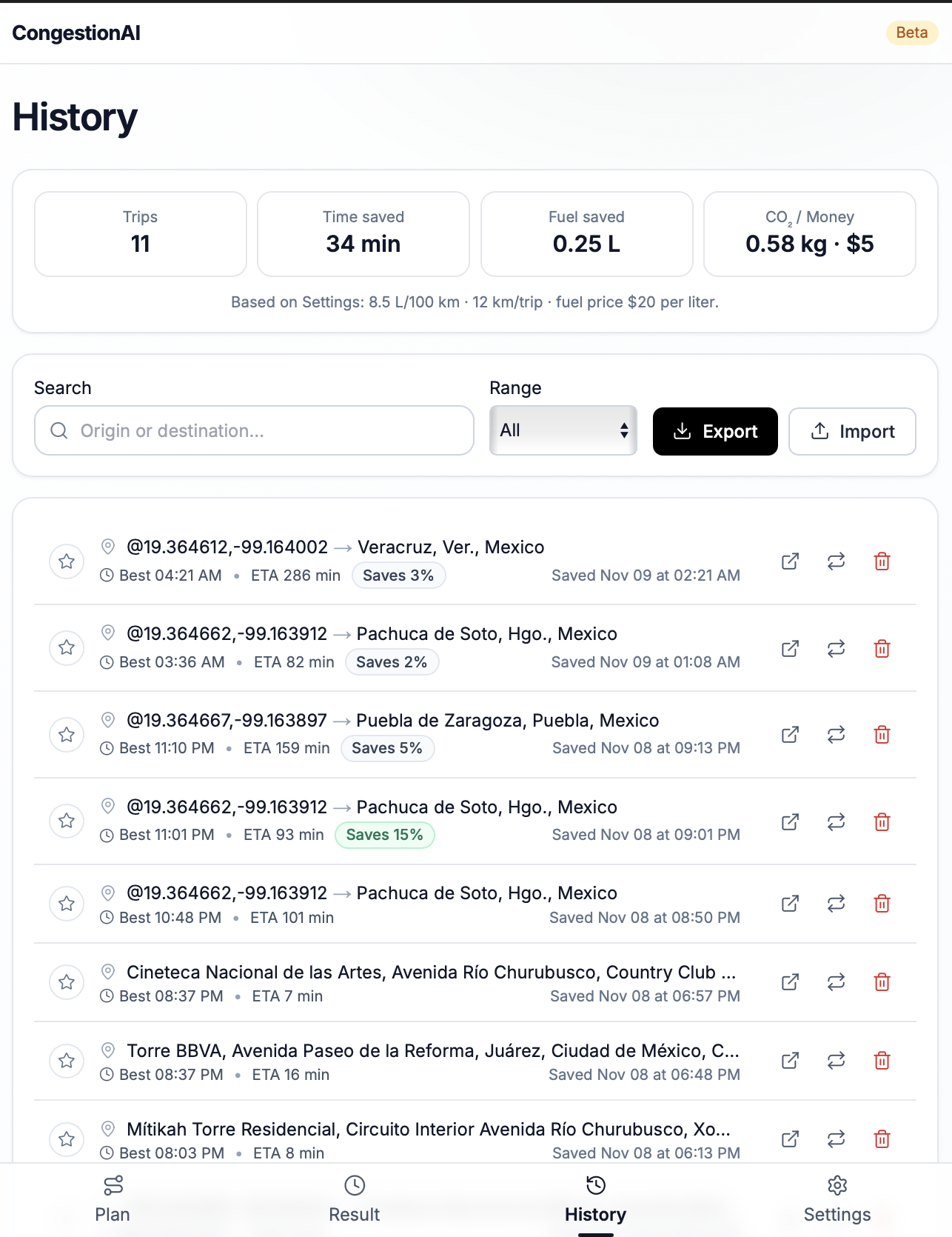 CongestionAI historical traffic data and trends