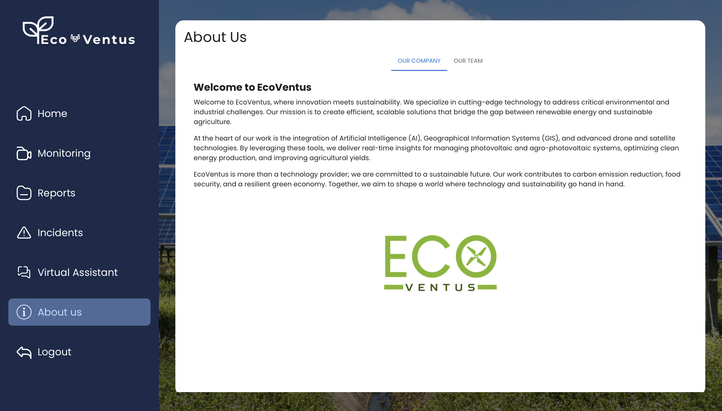 EcoVentus project information and system specifications