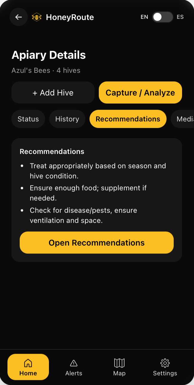 HoneyRoute AI health recommendations and insights