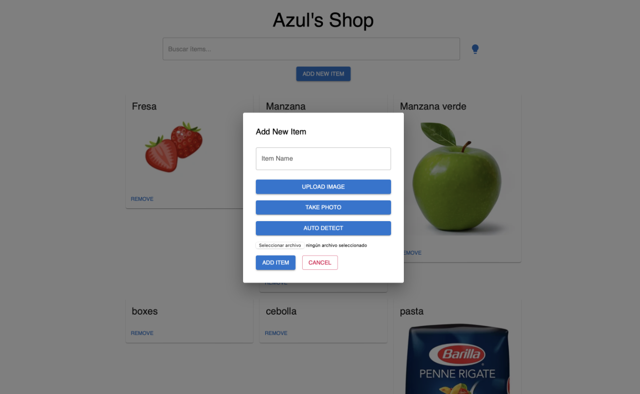 Inventory app - item detection