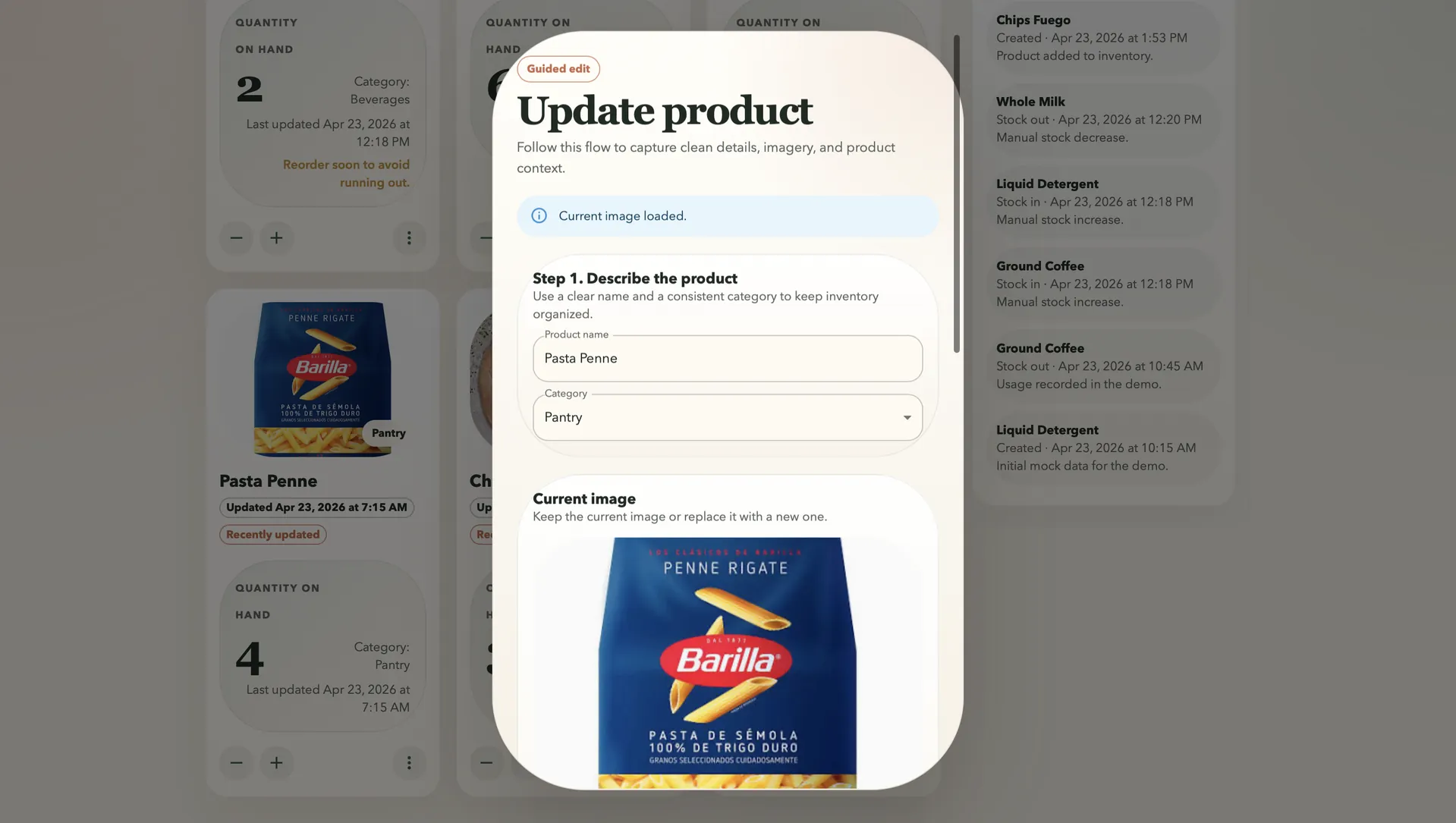 BlueShelf AI pantry recommendations