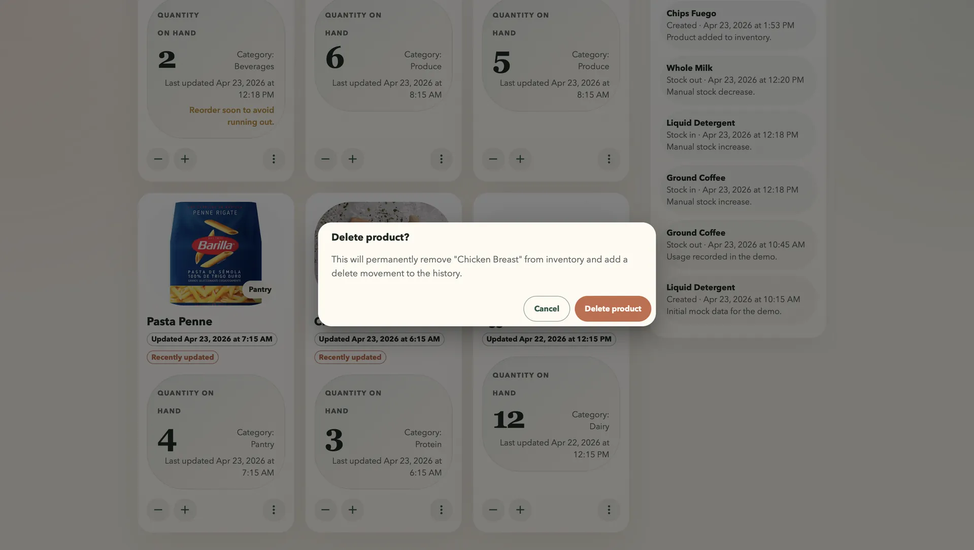 BlueShelf AI inventory insight screen