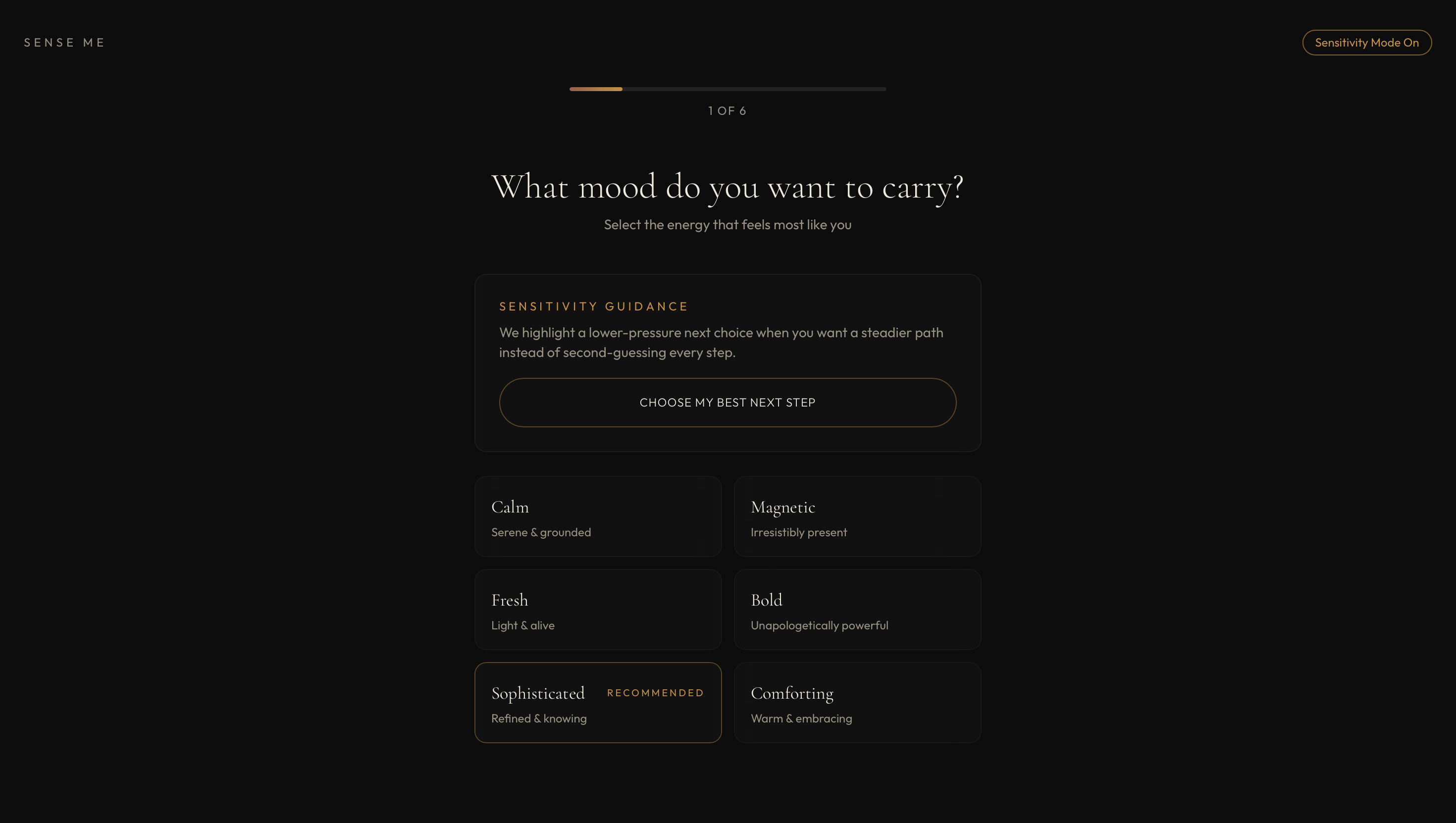 The Signature Experience onboarding questionnaire for scent identity