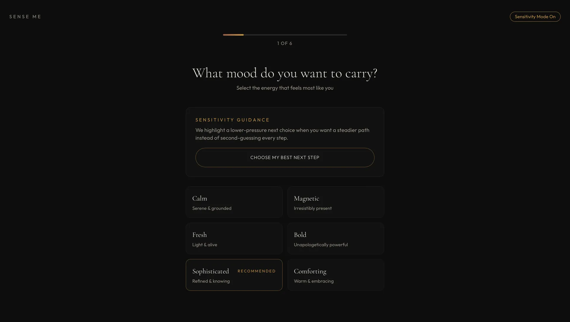 The Signature Experience onboarding questionnaire for scent identity