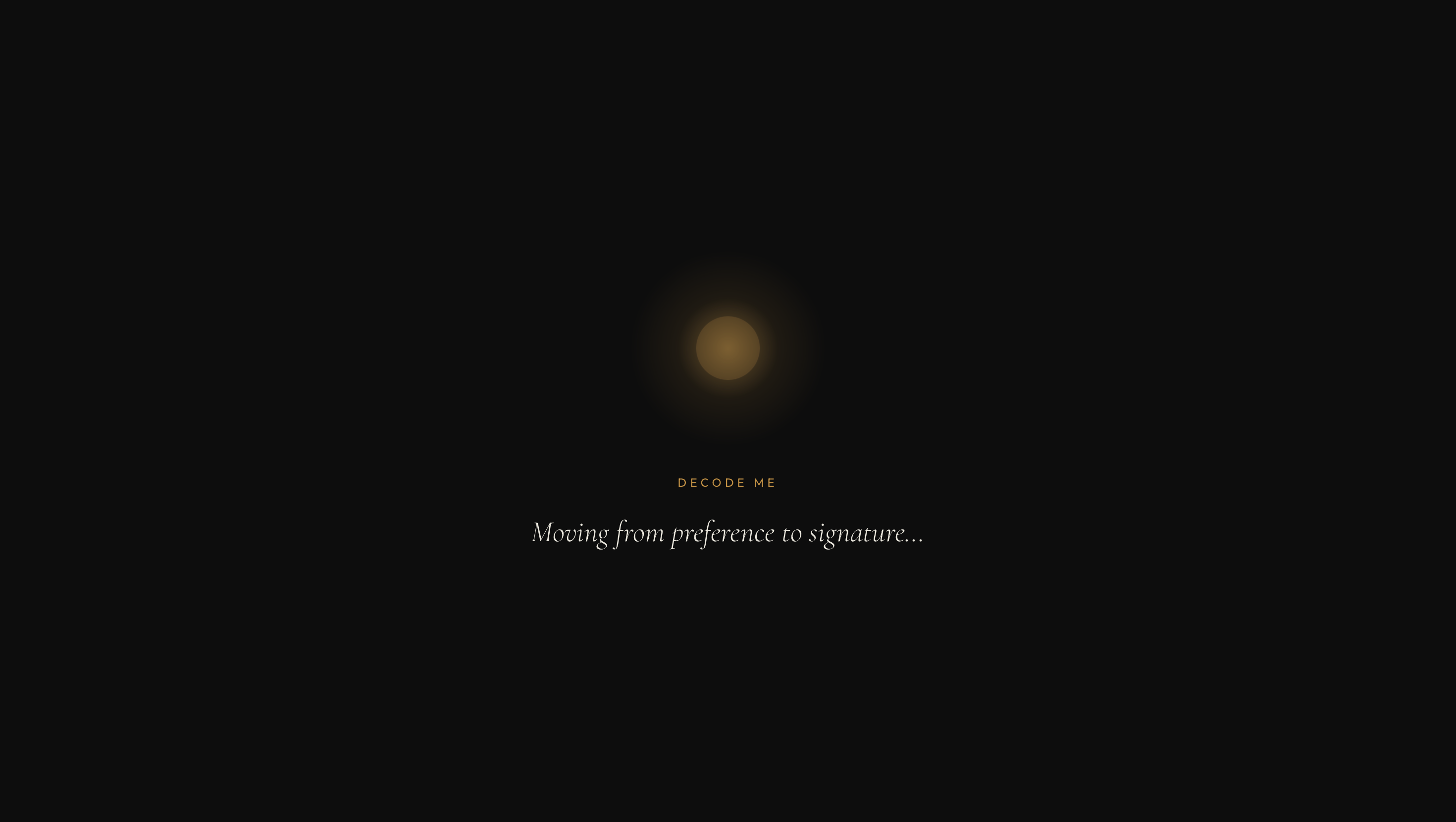 The Signature Experience profile decoding and recommendation transition