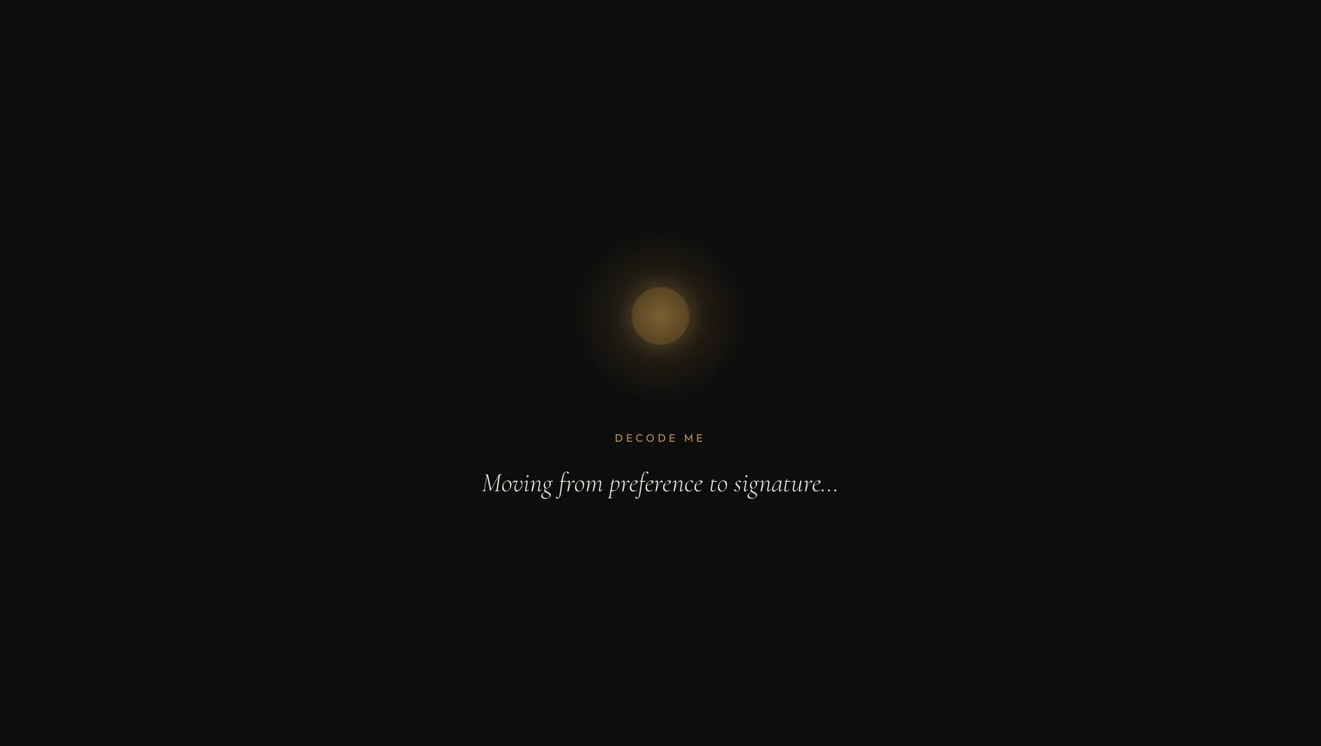 The Signature Experience profile decoding and recommendation transition