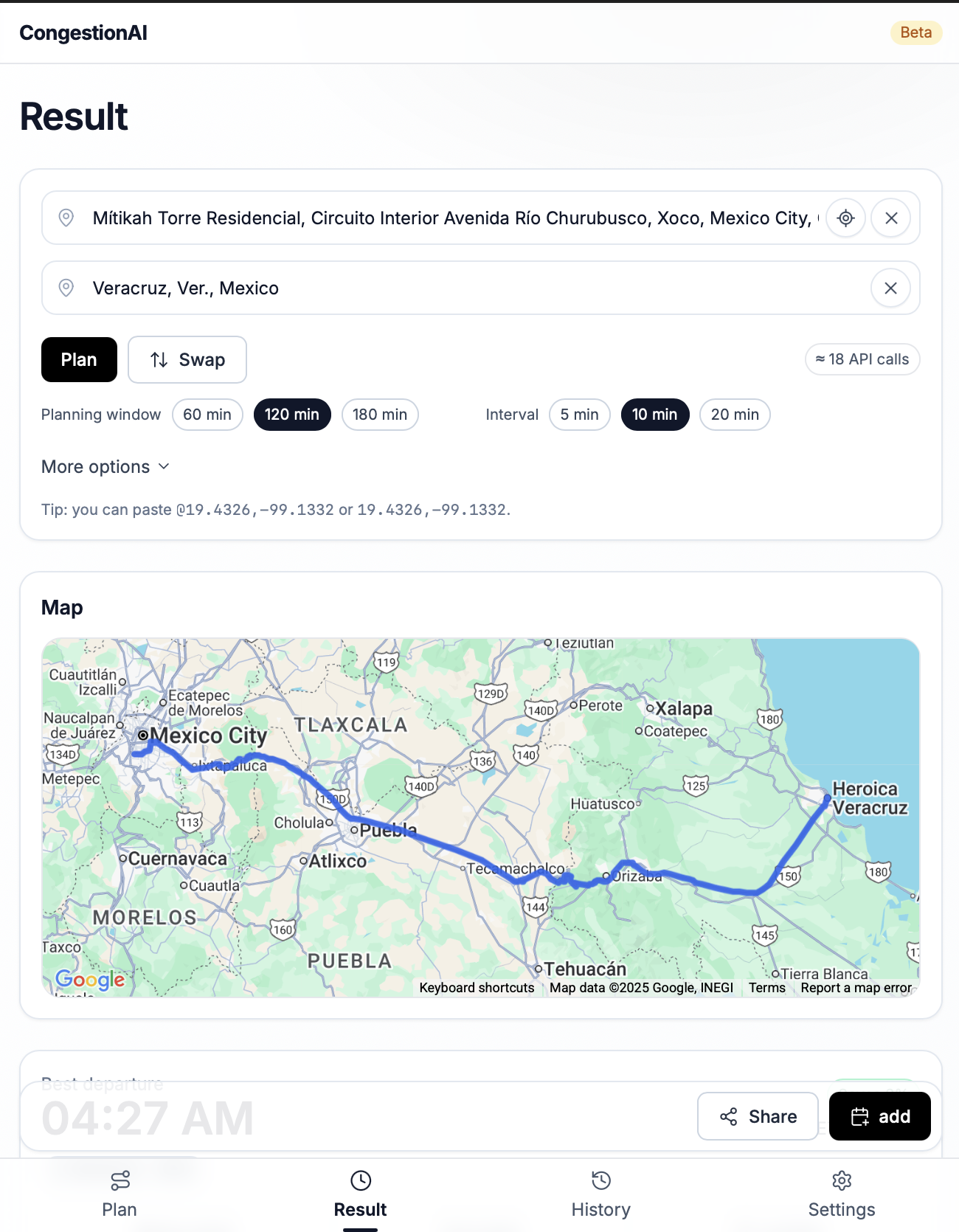 CongestionAI — Result advisor